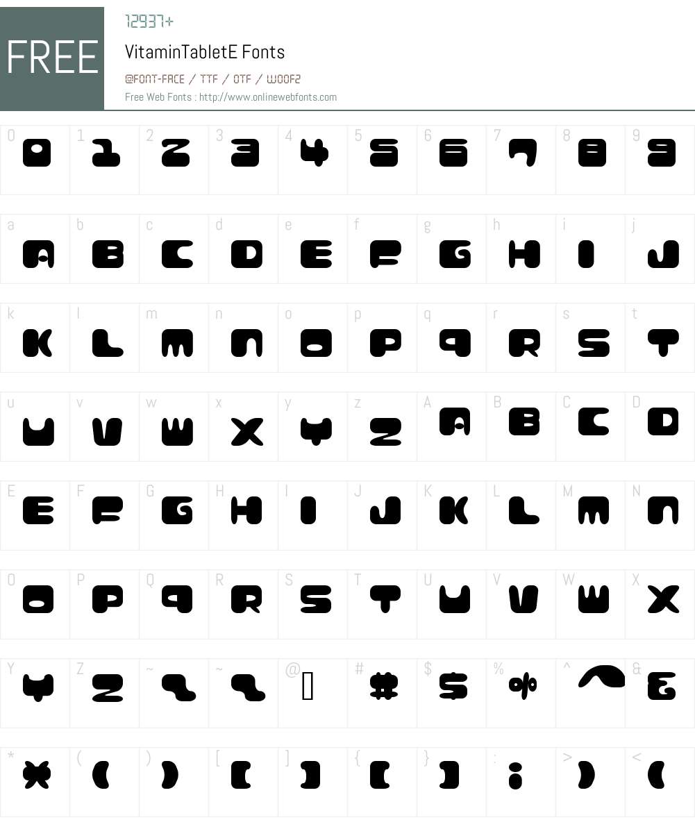 VitaminTabletE Font Screenshots