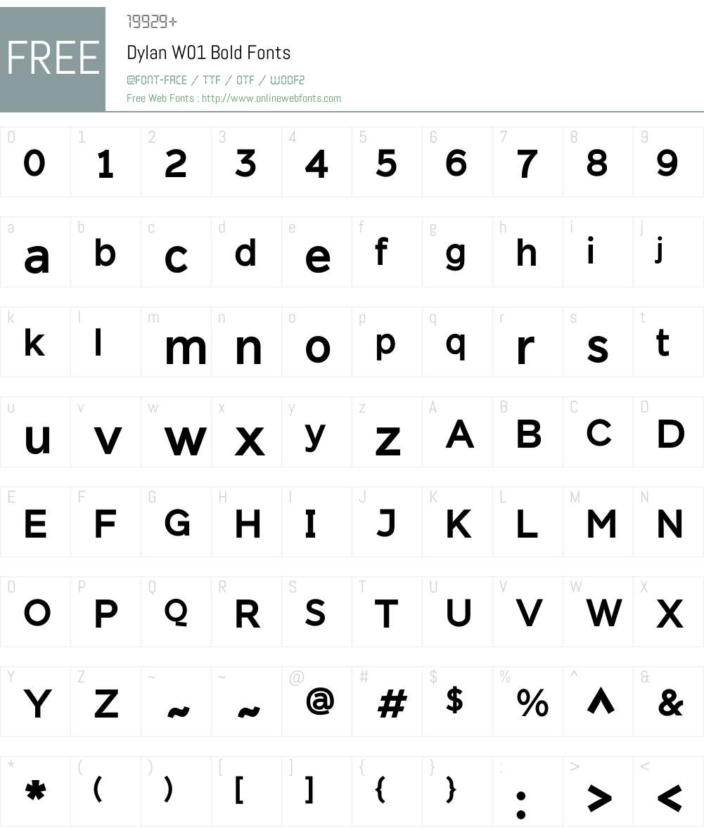 DylanW01-Bold Font Screenshots