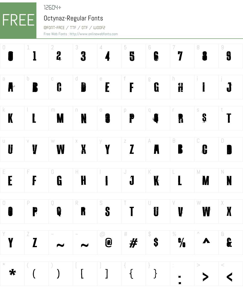 Octynaz Font Screenshots