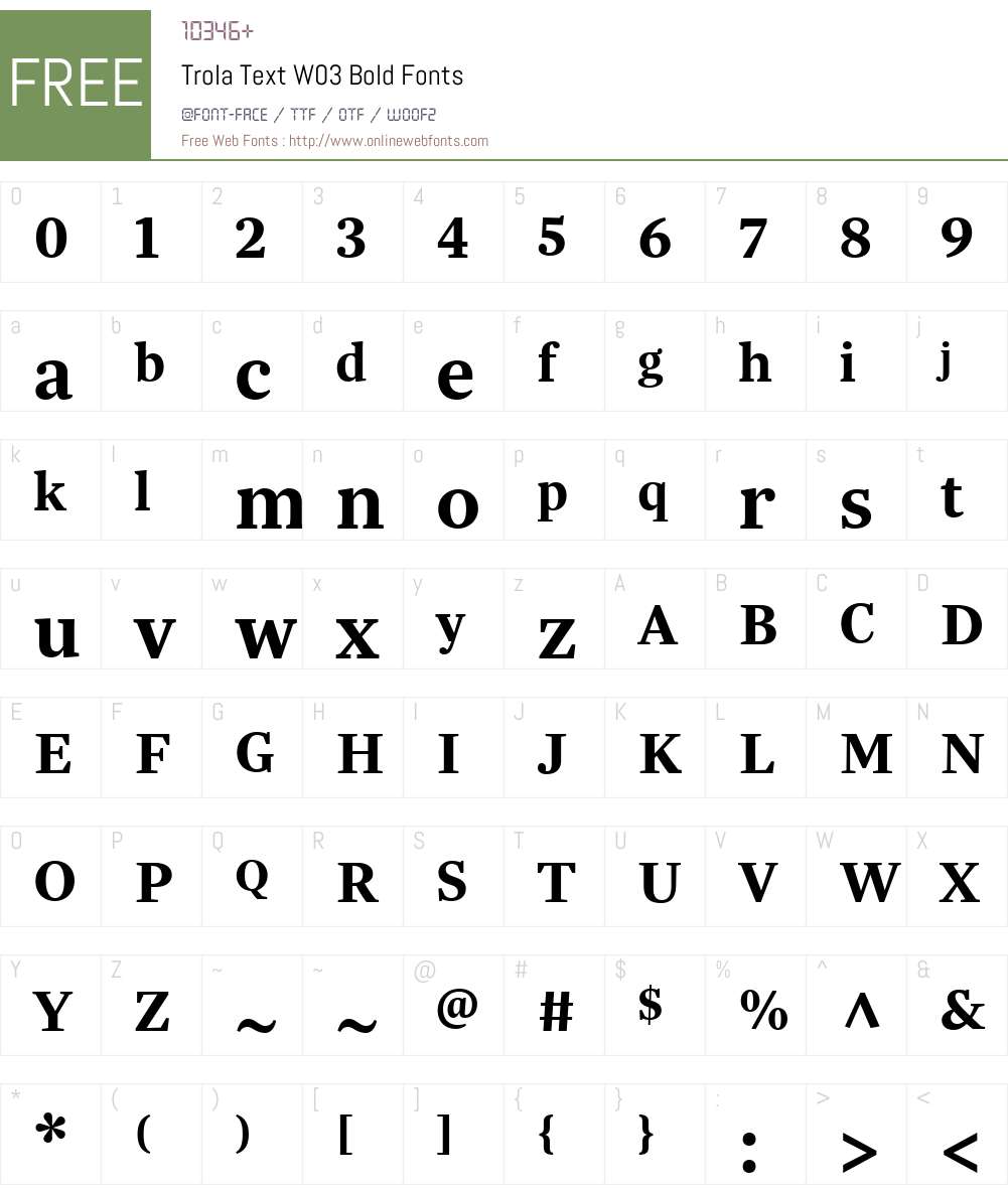 Trola Text Font Screenshots