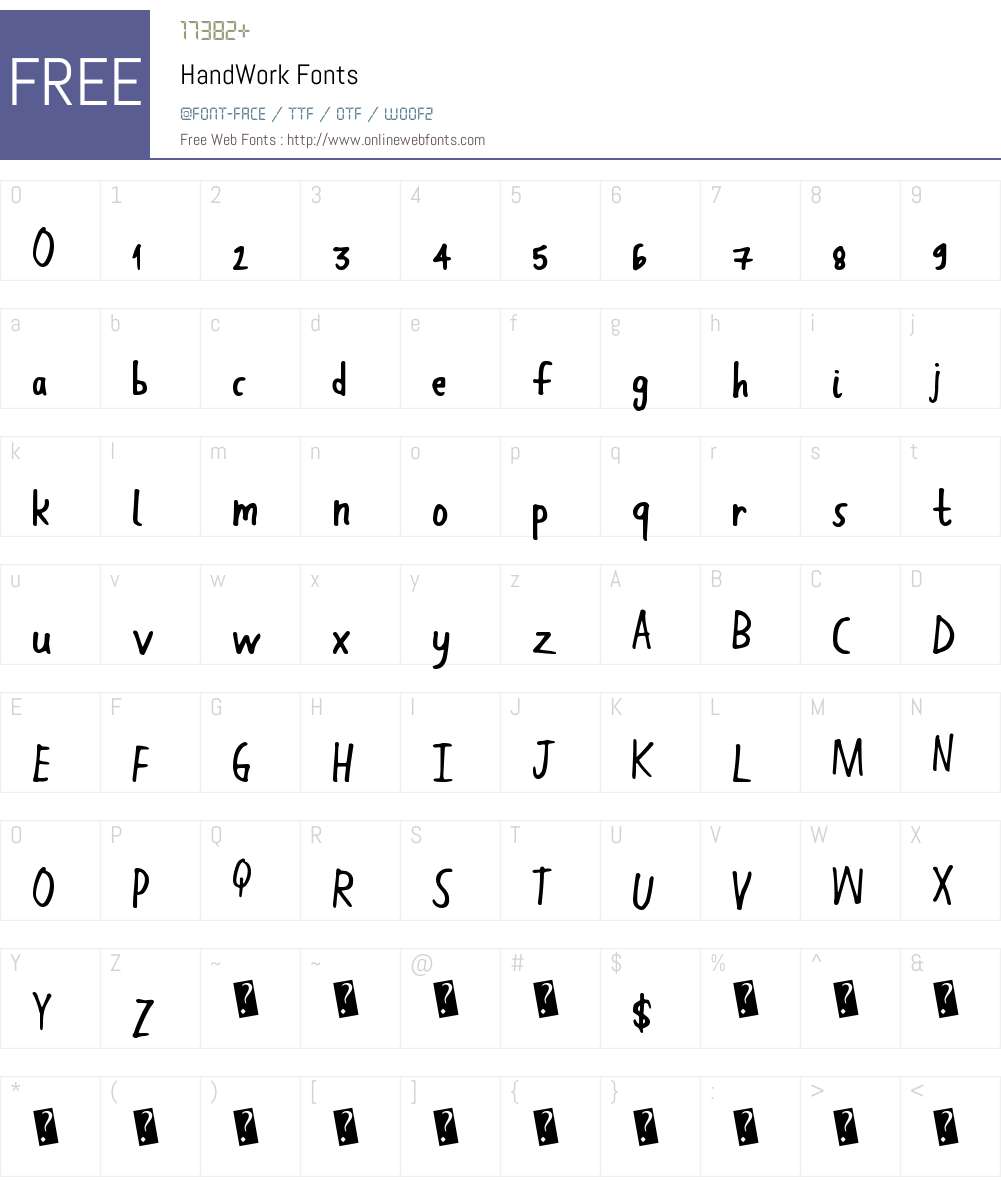 HandWork Font Screenshots