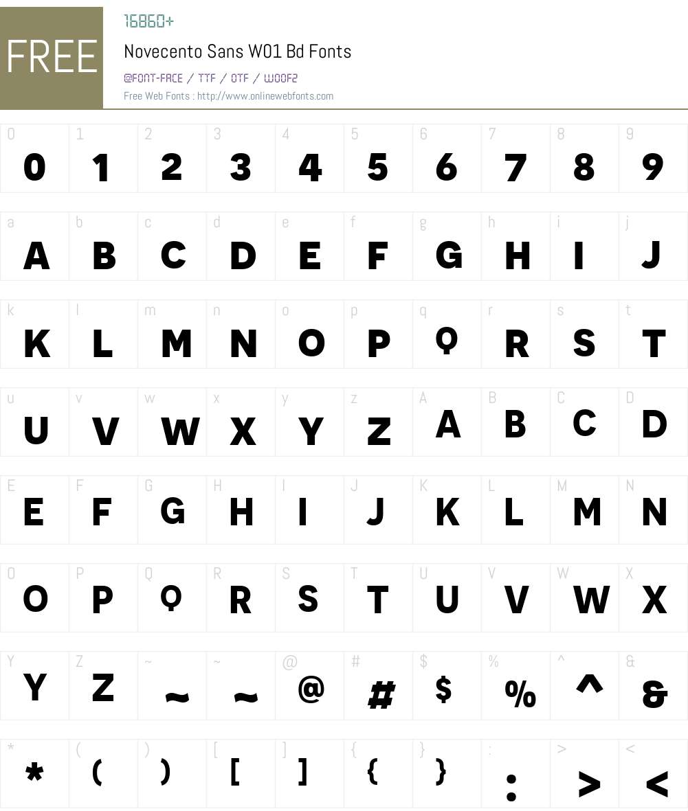NovecentoSansW01-Bd Font Screenshots
