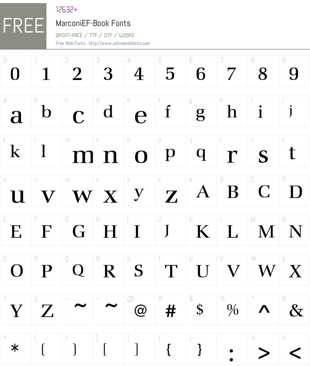 MarconiEF-Book Font Screenshots