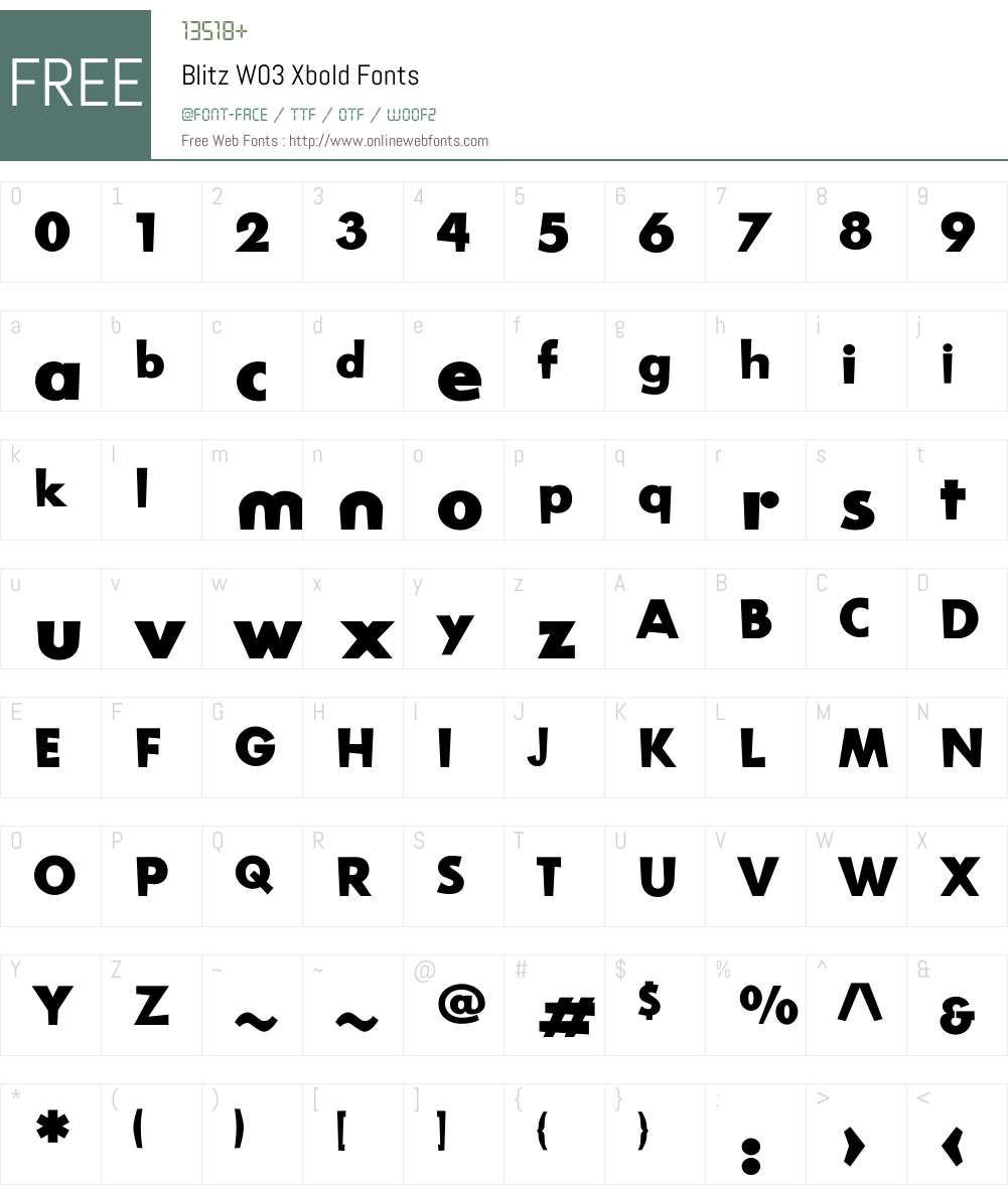 Blitz Font Screenshots