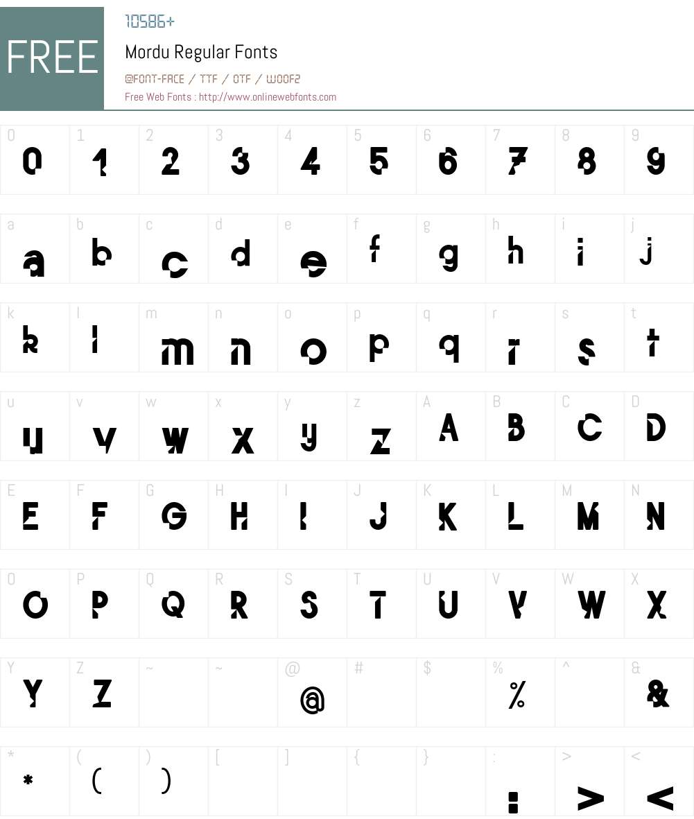 Mordu Font Screenshots