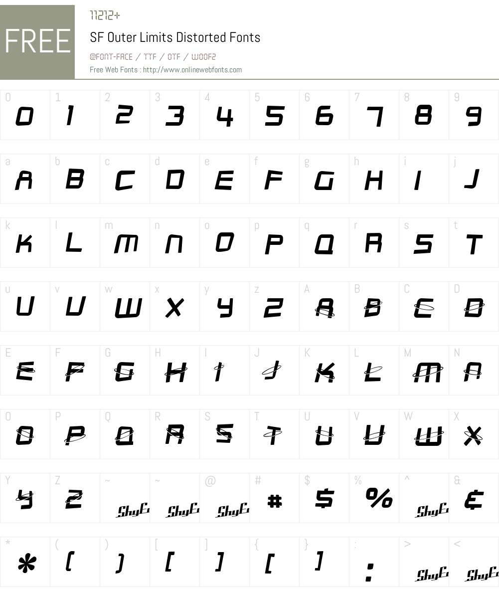 SF Outer Limits Distorted Font Screenshots