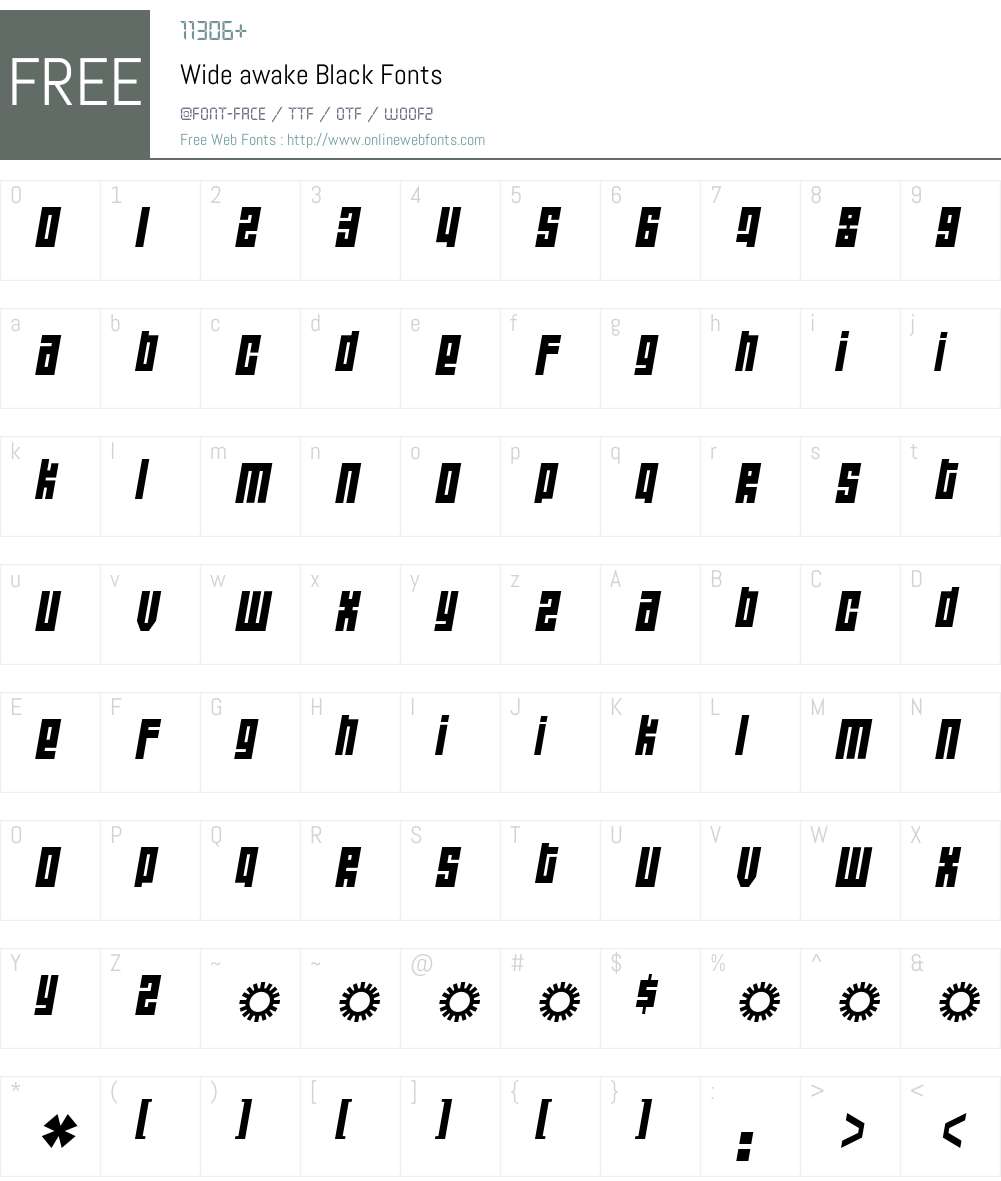 Wide awake Black Font Screenshots