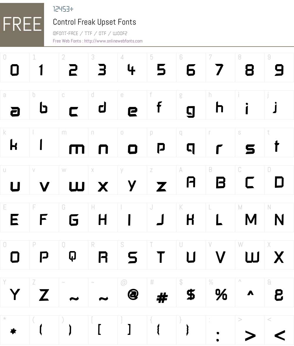 Control Freak Upset Font Screenshots