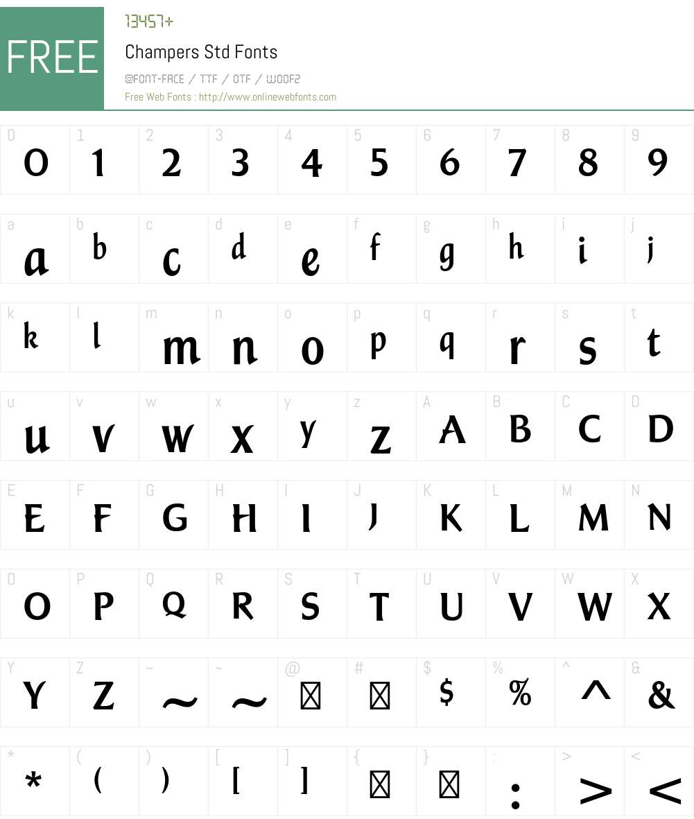 Champers Std Font Screenshots