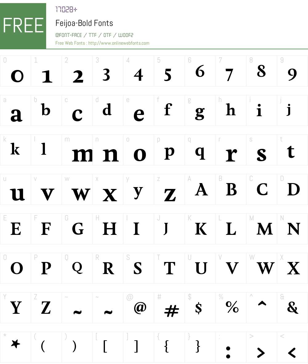 Feijoa Bold Font Screenshots