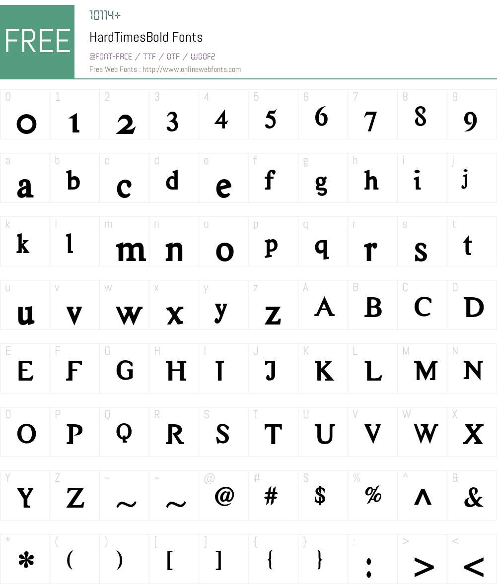 HardTimes Font Screenshots