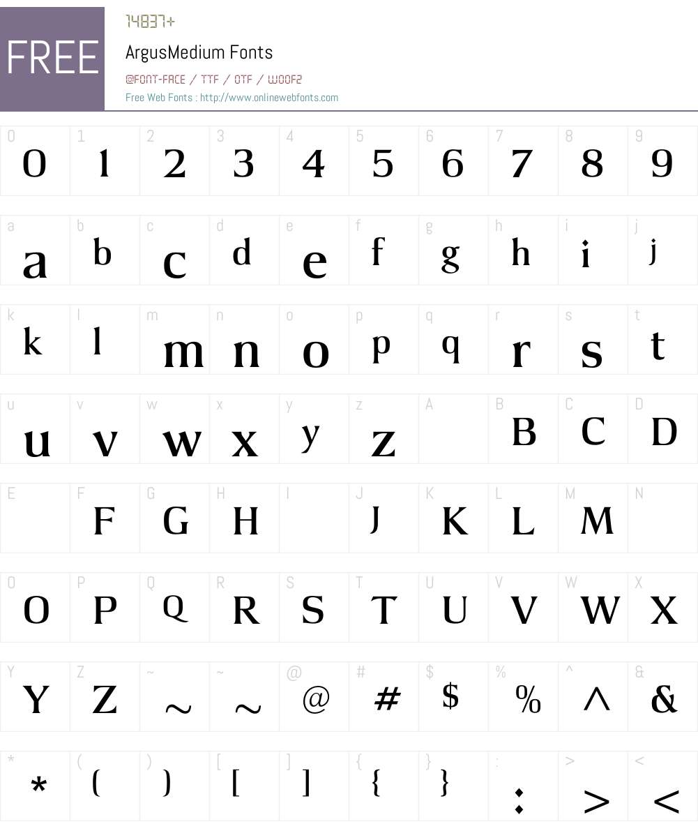 ArgusMedium Font Screenshots