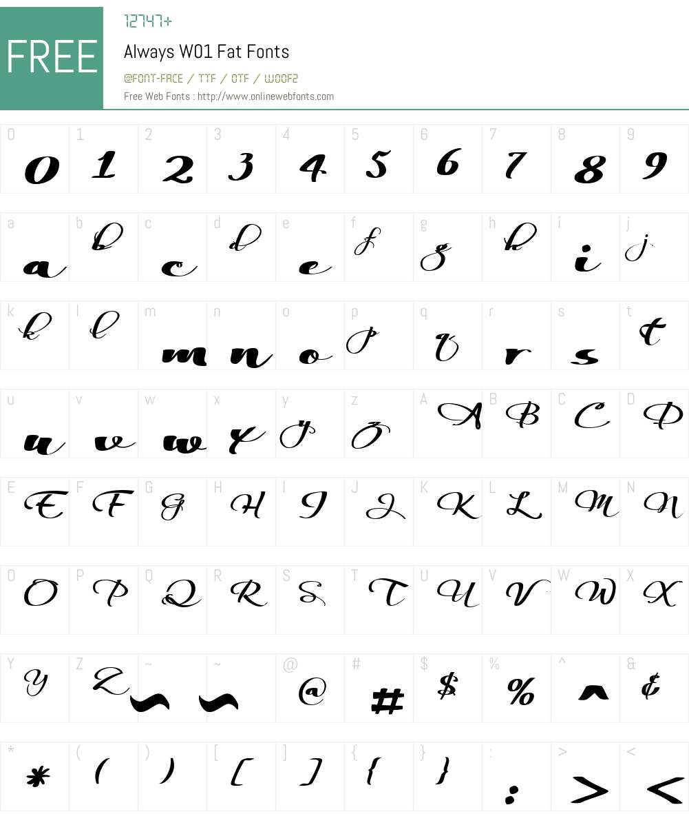 AlwaysW01-Fat Font Screenshots
