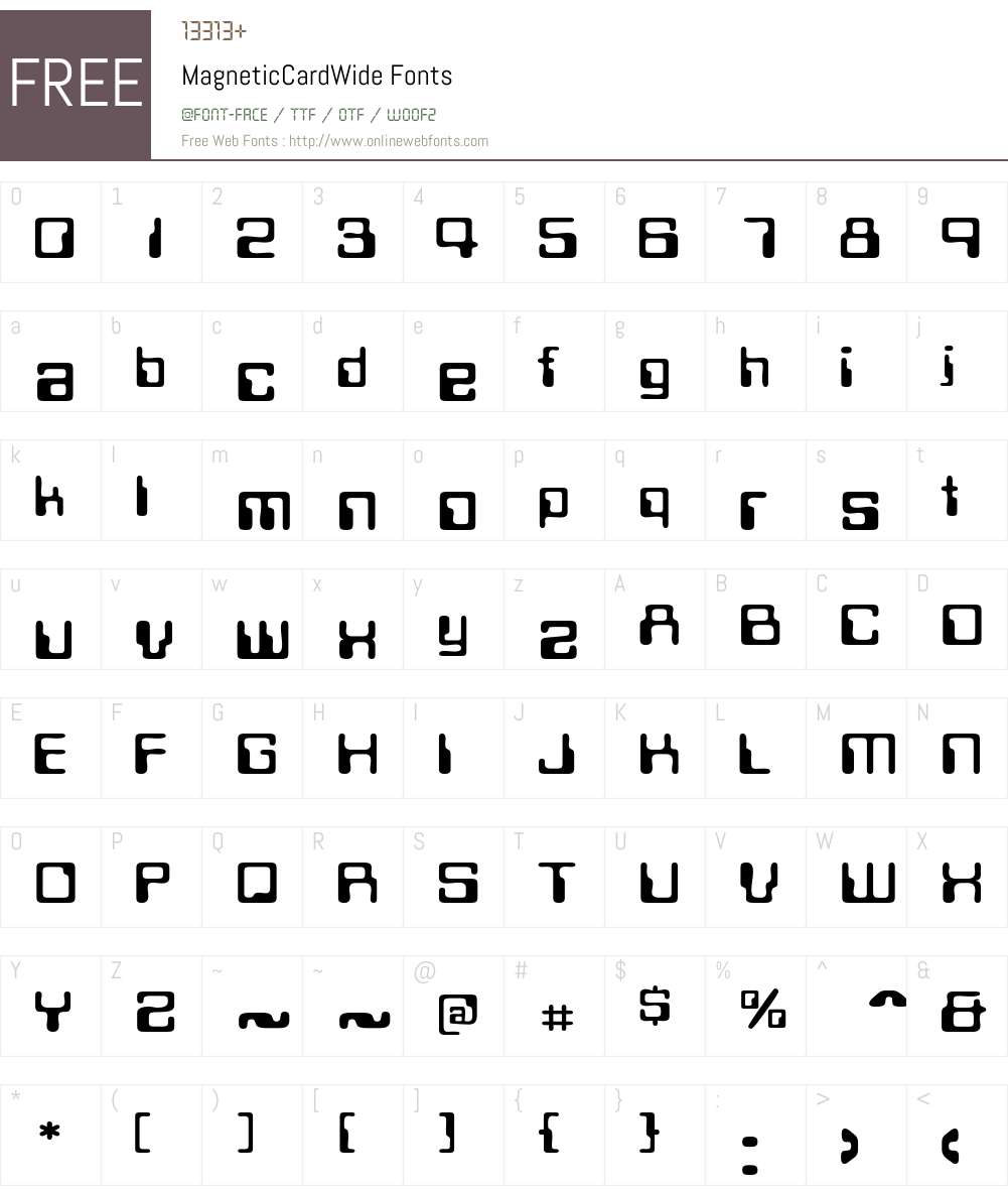 MagneticCardWide Font Screenshots