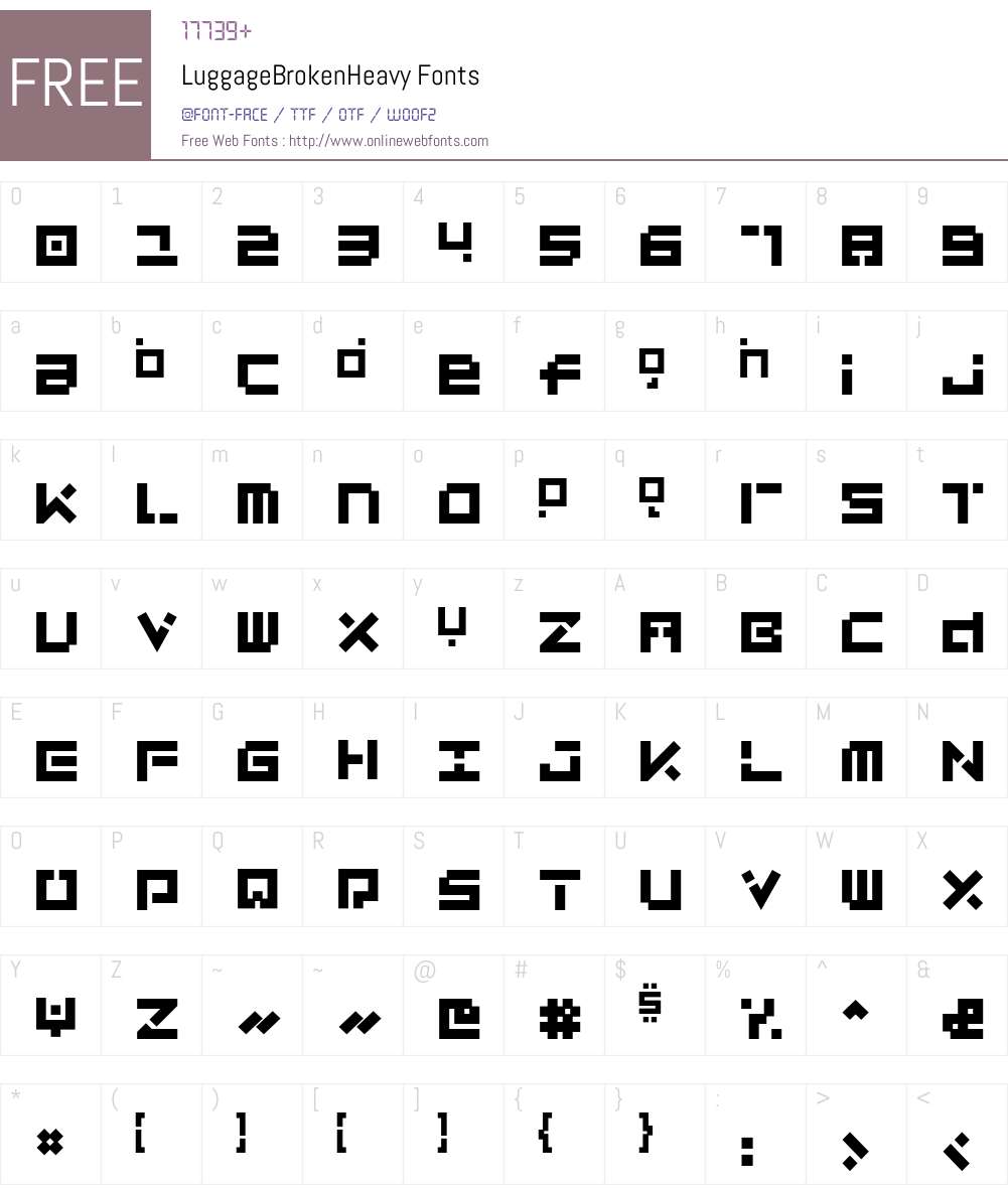 LuggageBroken Font Screenshots