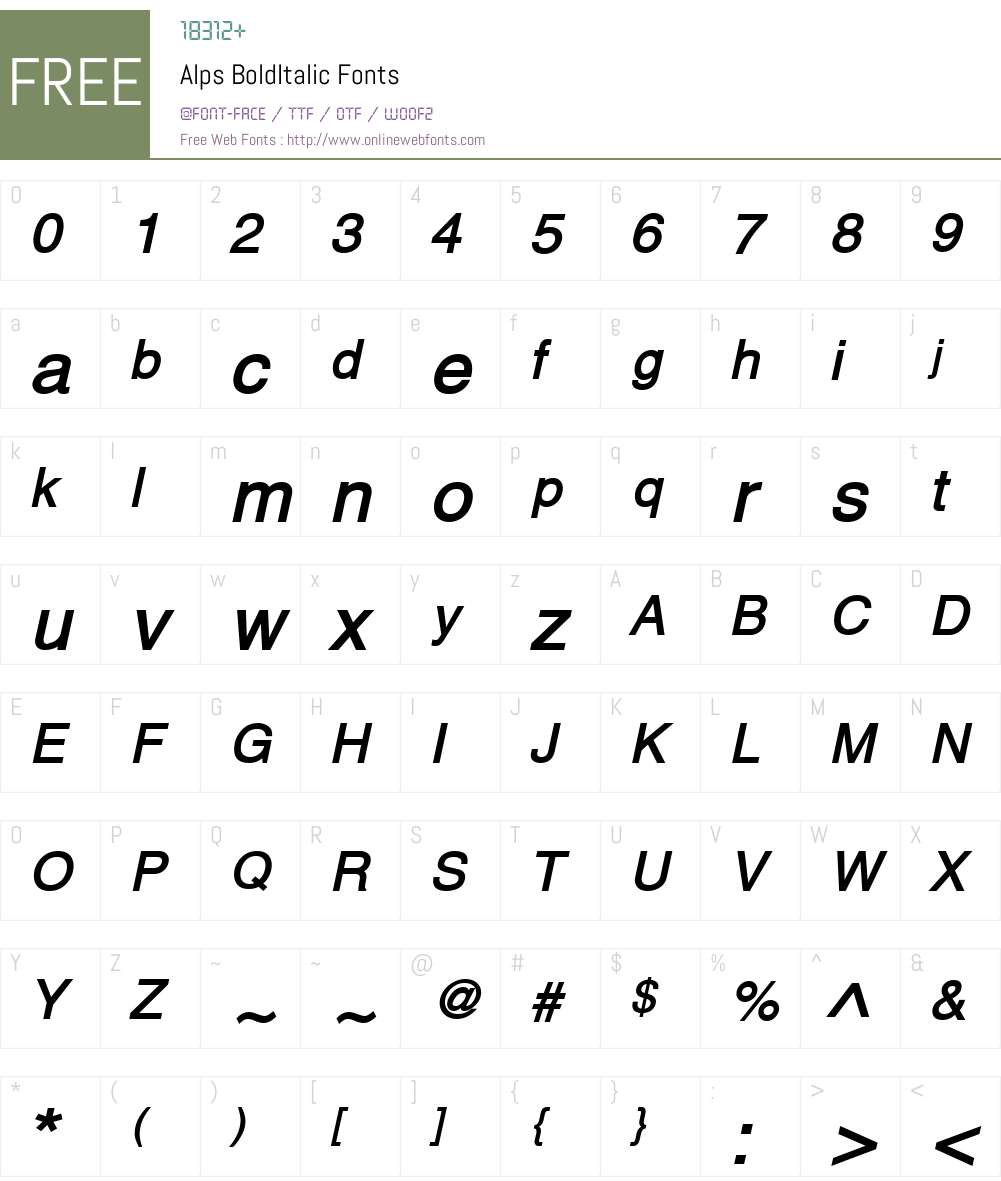 Alps Font Screenshots