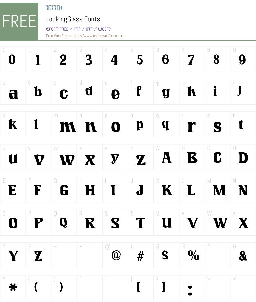 LookingGlass Font Screenshots