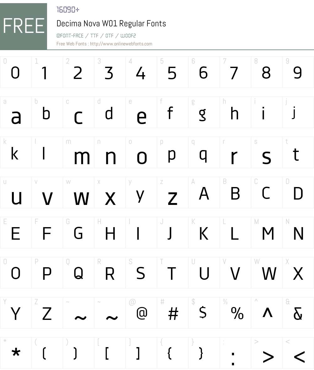 DecimaNovaW01-Regular Font Screenshots