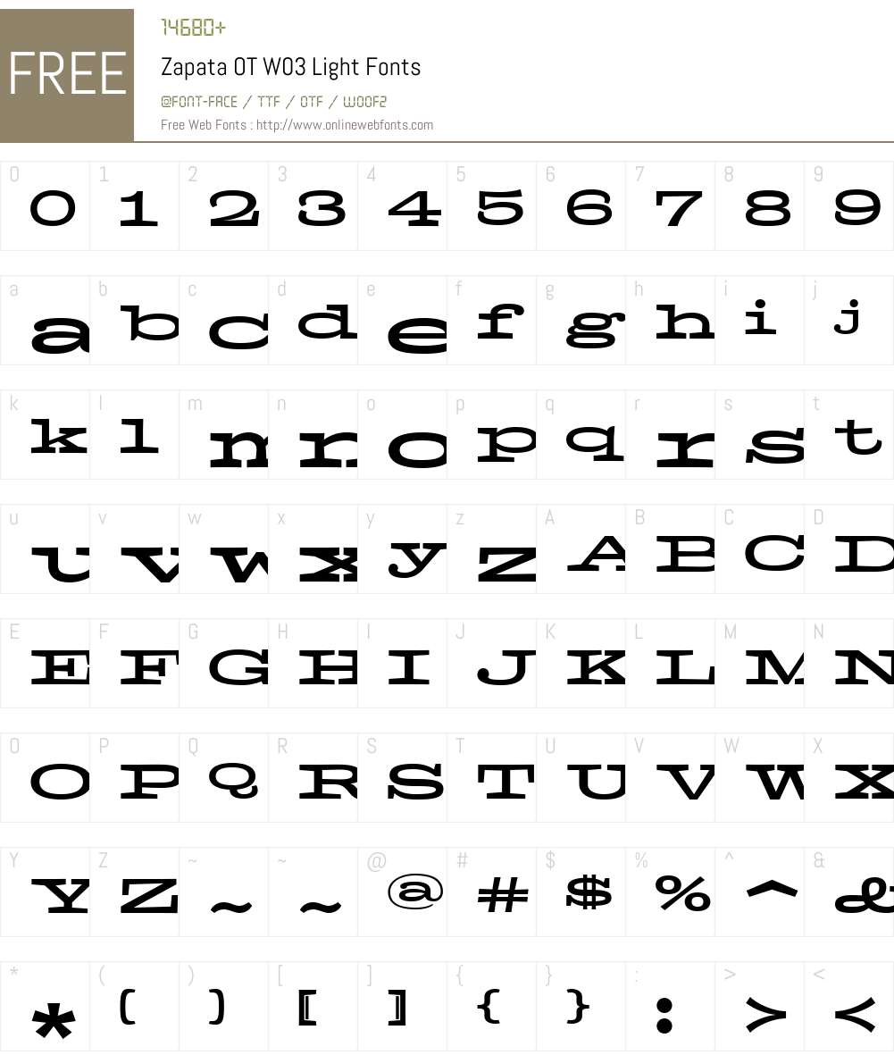 FF Zapata Font Screenshots
