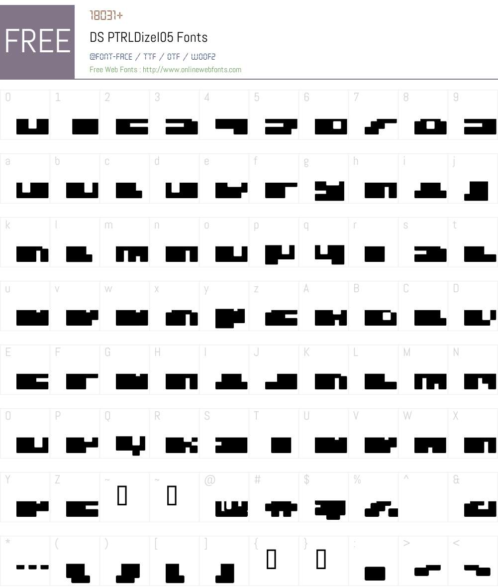 DS PTRLDizel05 Font Screenshots