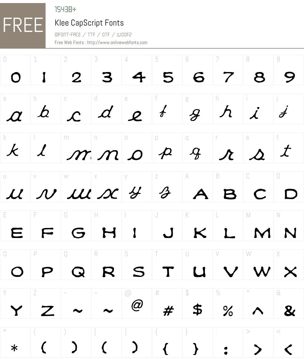 Klee CapScript Font Screenshots