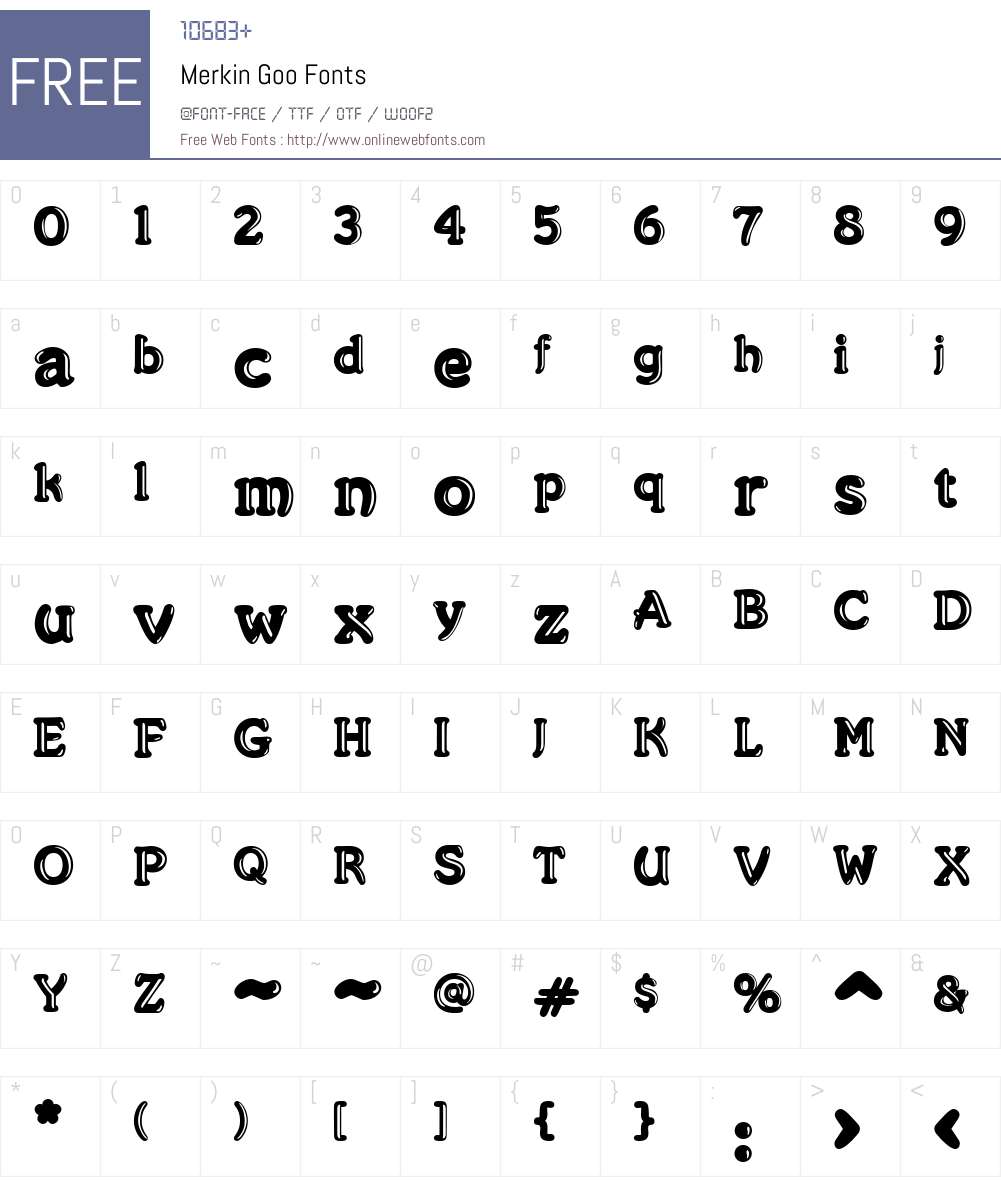 Merkin Goo Font Screenshots