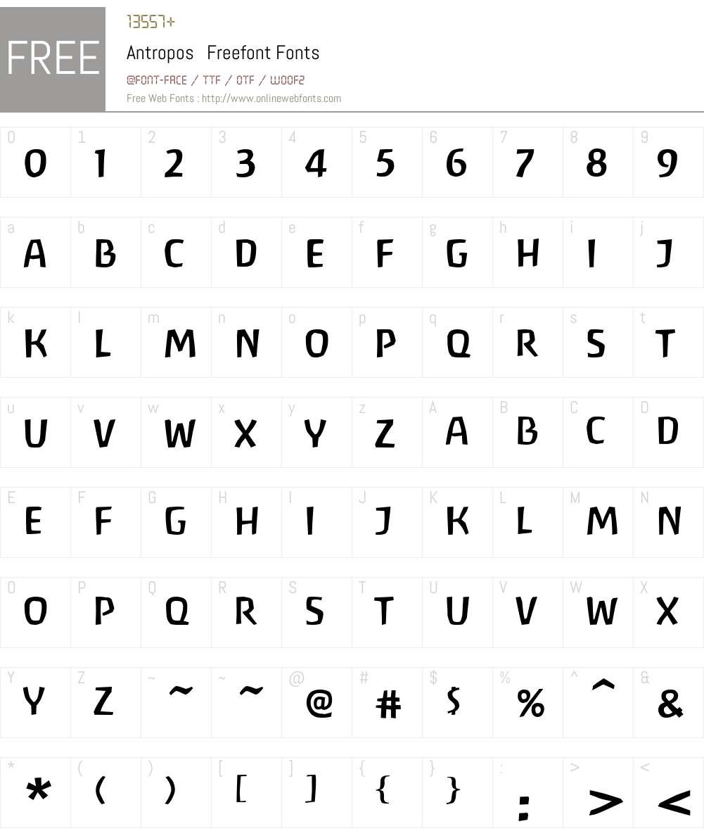 Antropos Font Screenshots