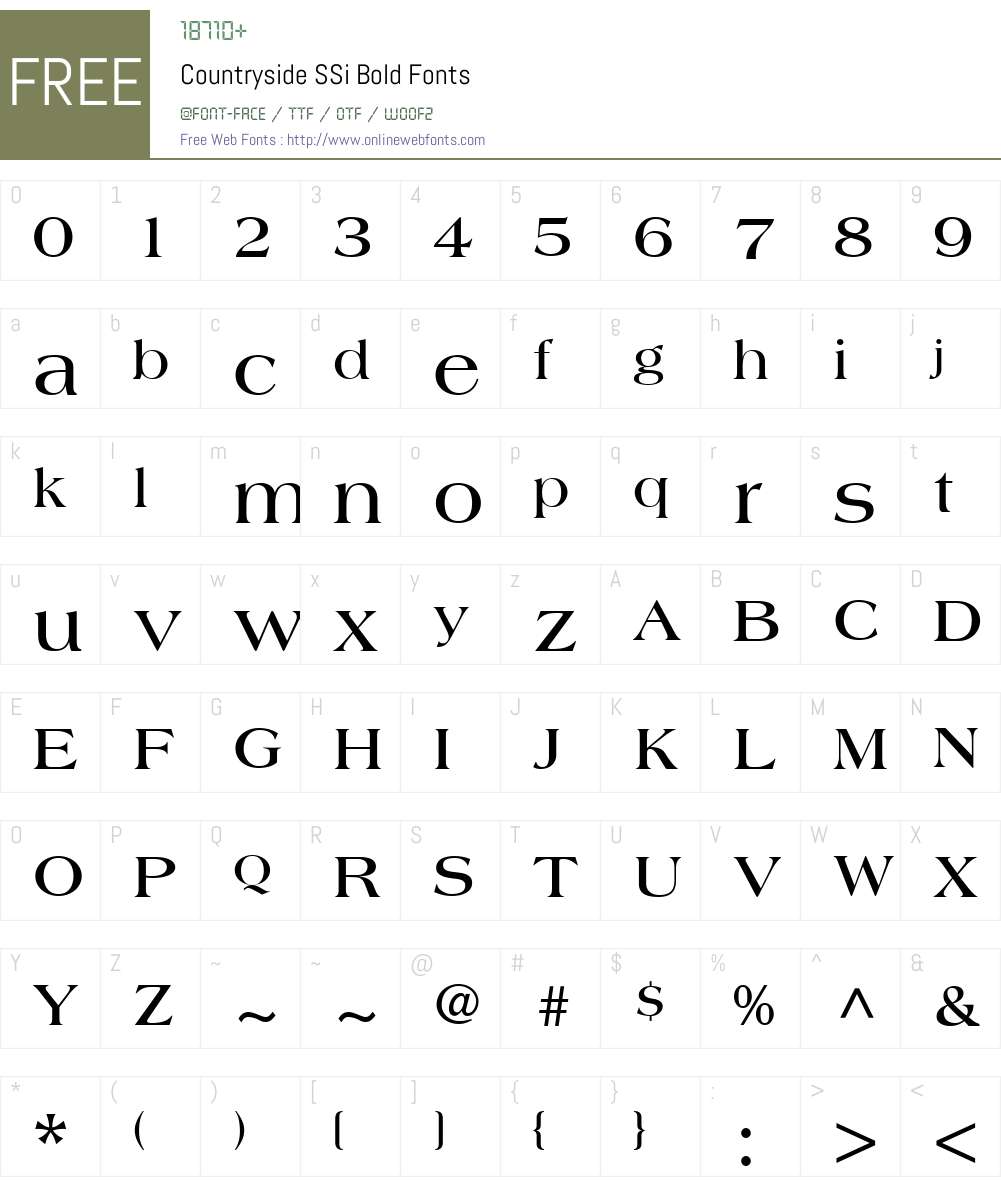 Countryside SSi Font Screenshots