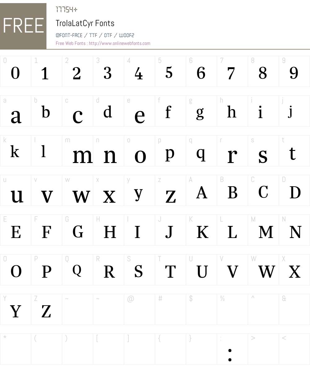 Trola LatCyr Font Screenshots