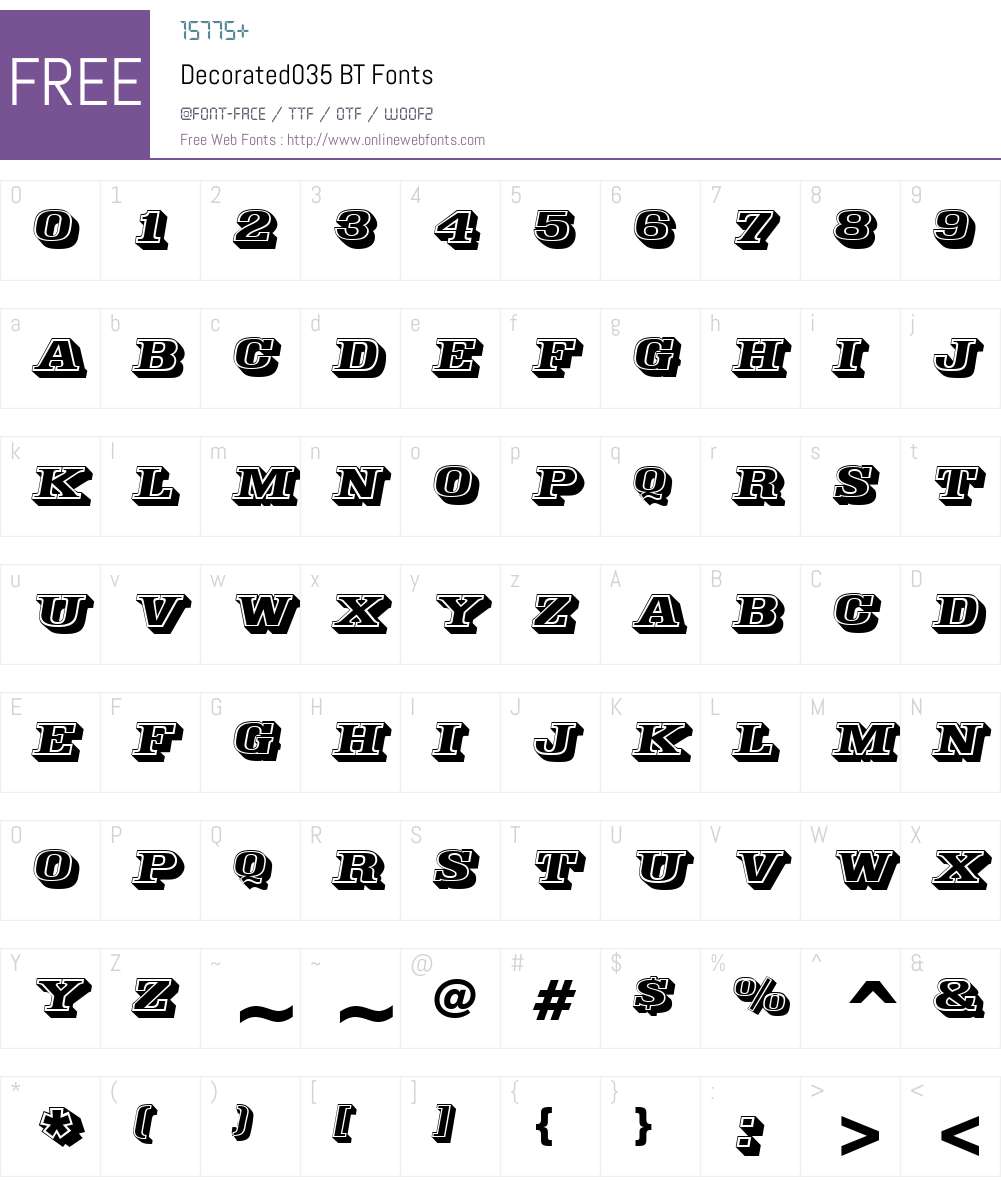 Decorated035 BT Font Screenshots