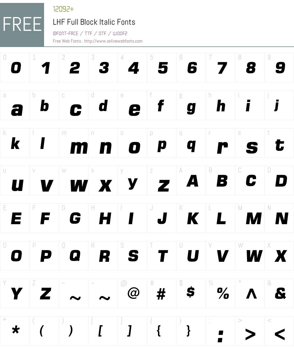 LHF Full Block Font Screenshots