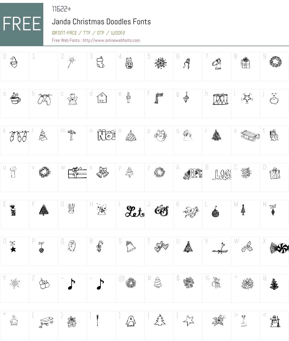 Janda Christmas Doodles Font Screenshots