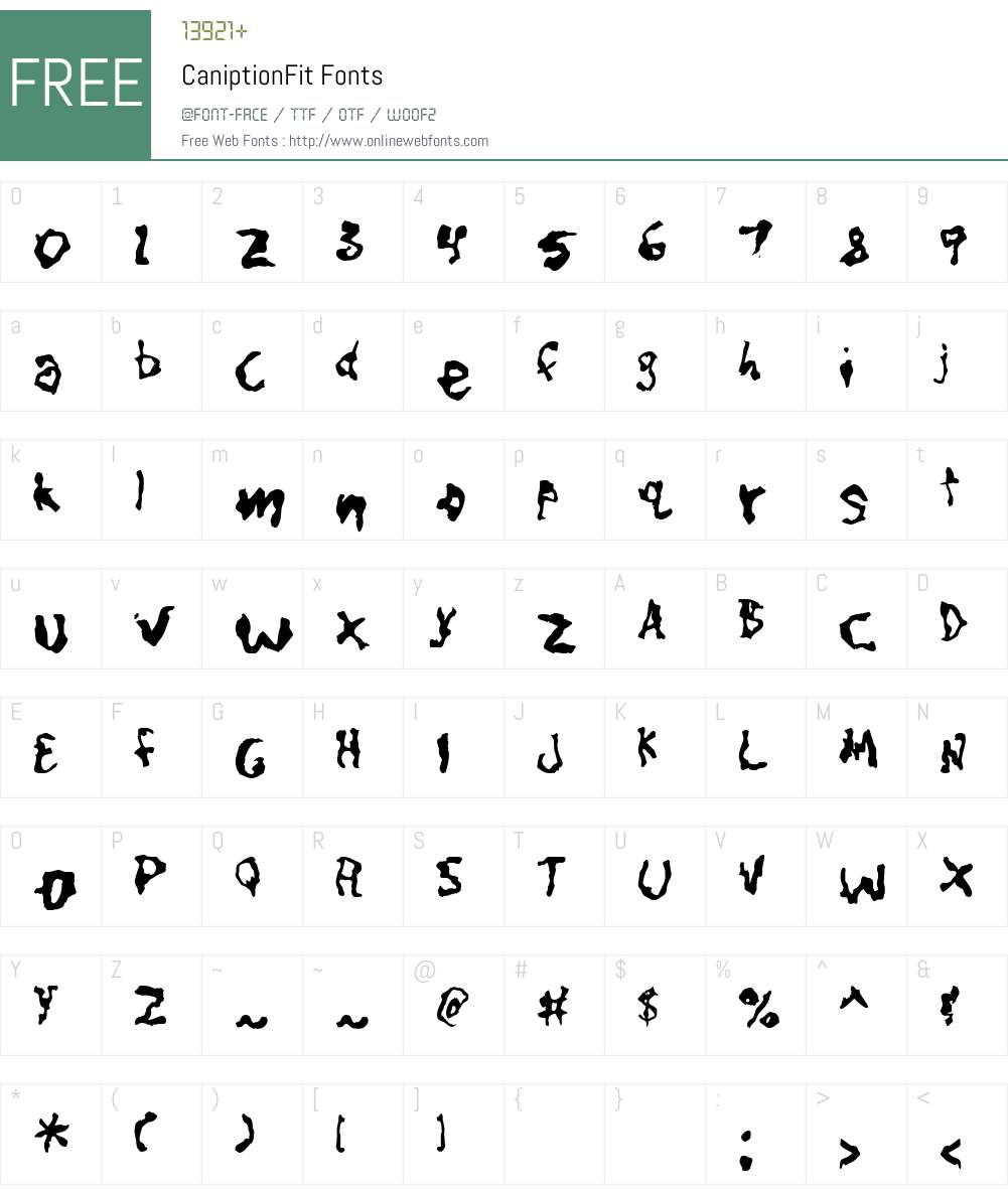 CaniptionFit Font Screenshots