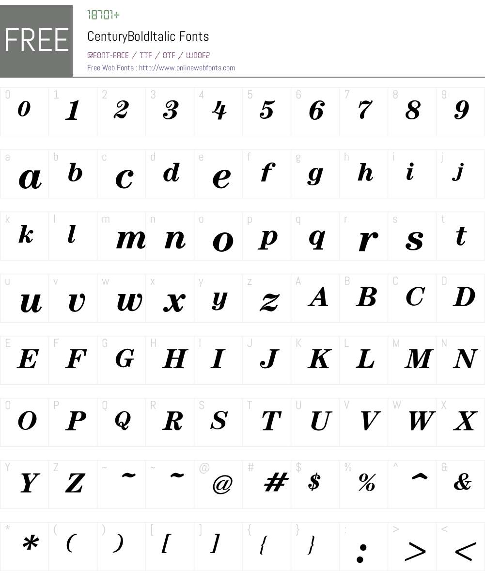 Century Font Screenshots