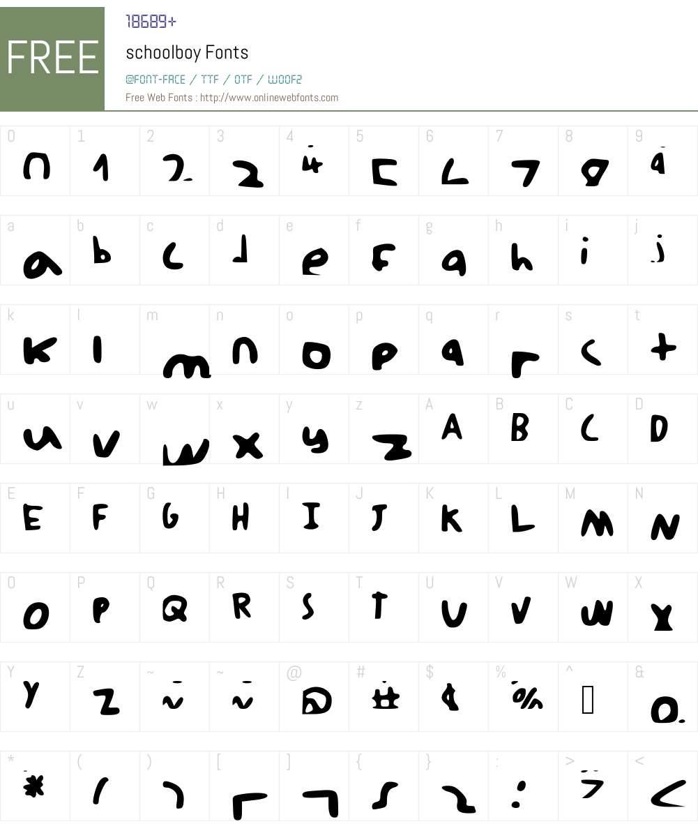schoolboy Font Screenshots