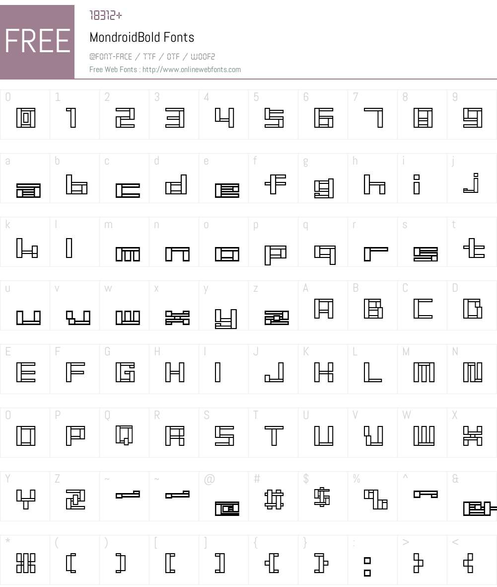 Mondroid Font Screenshots