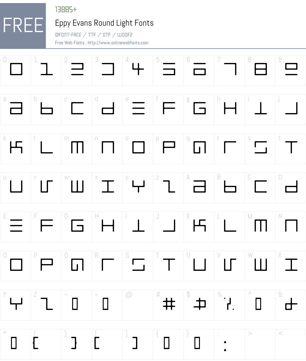 Eppy Evans Round Light Font Screenshots