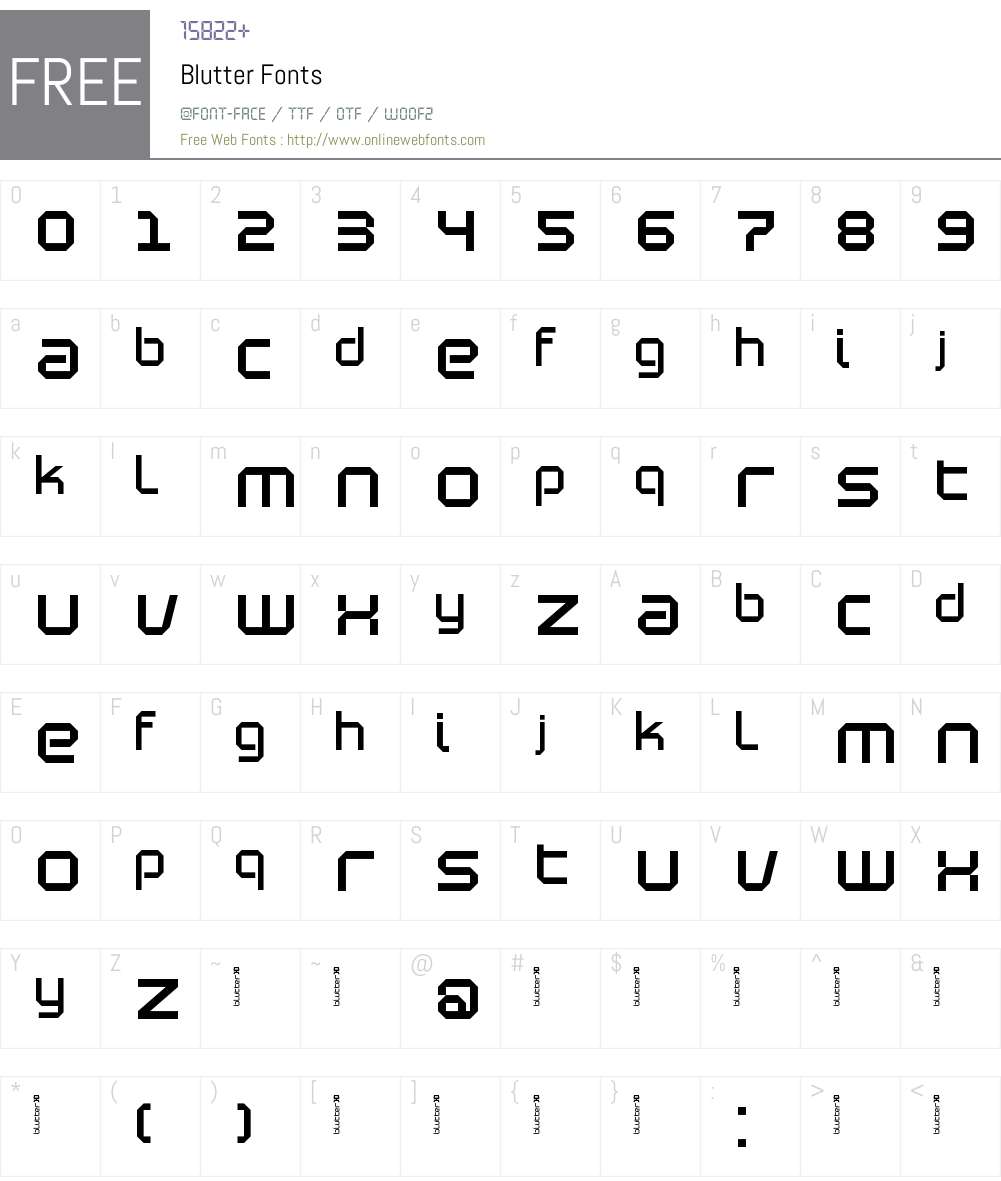 Blutter Font Screenshots