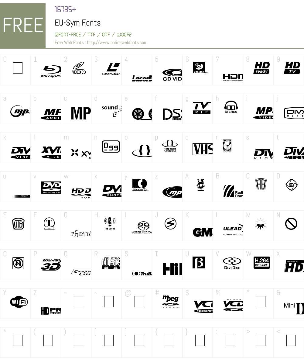 EU-Sym Font Screenshots