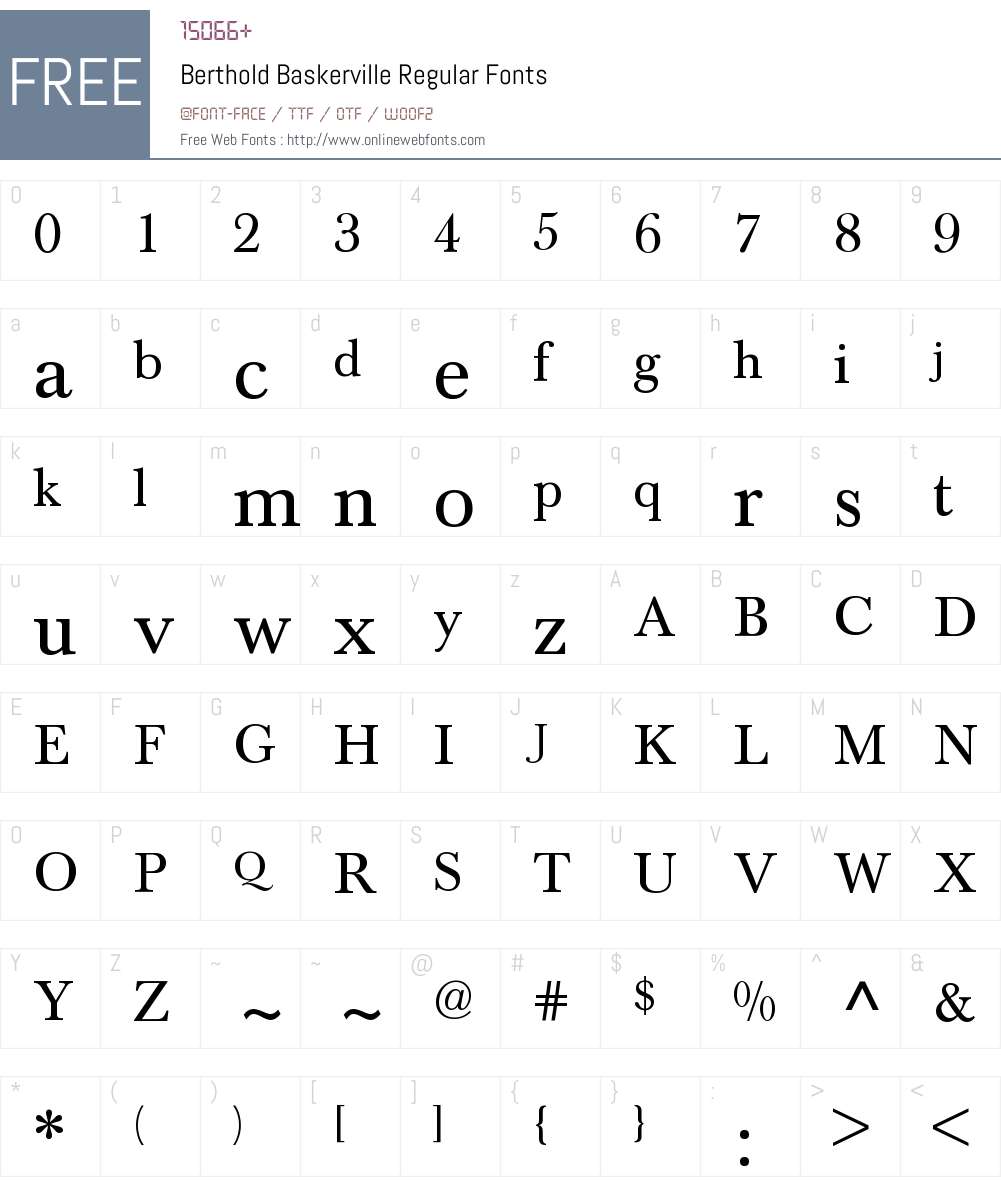 Berthold Baskerville Font Screenshots
