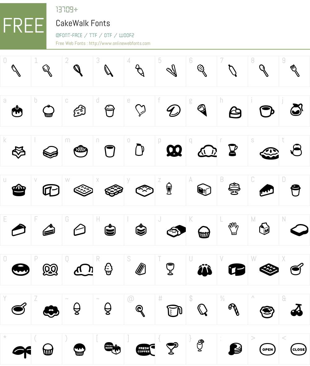 CakeWalk Font Screenshots