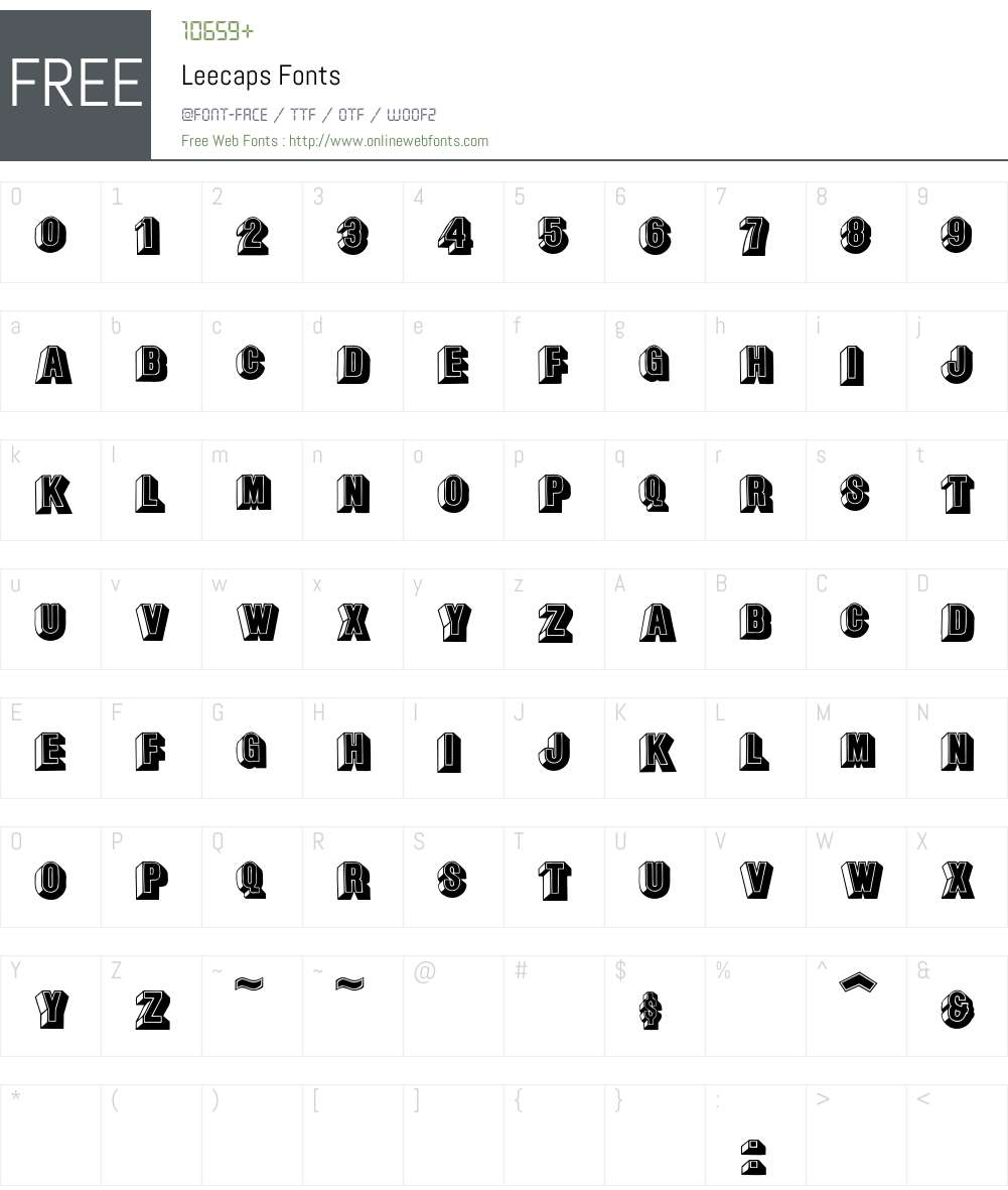 Leecaps Font Screenshots