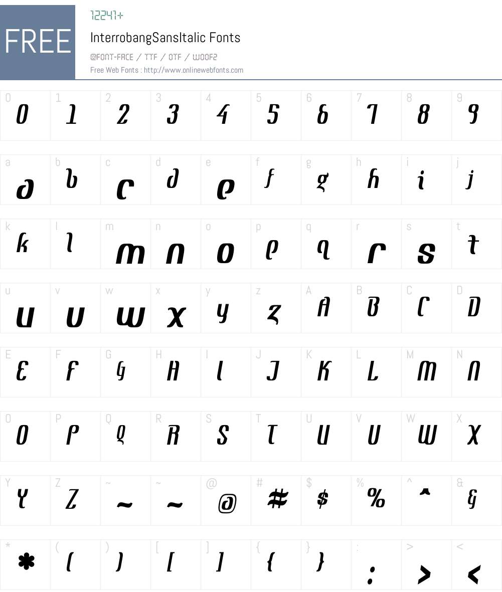 InterrobangW00-SansIt Font Screenshots
