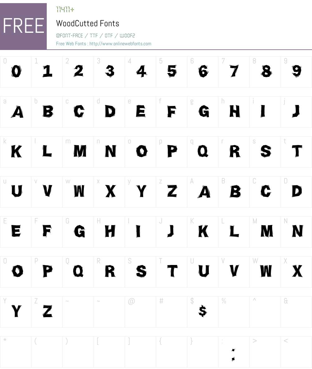 WoodCutted Font Screenshots