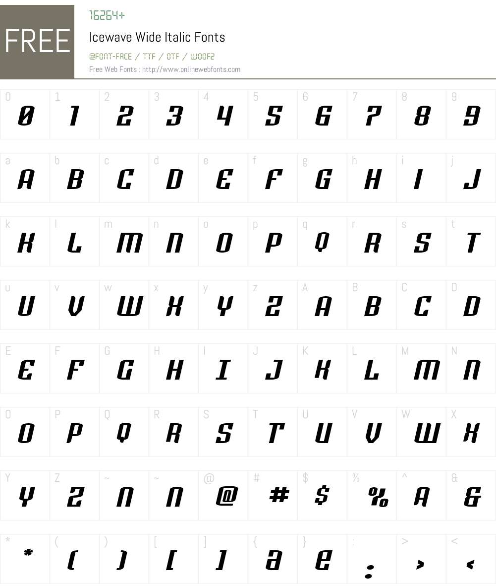 Icewave Wide Italic 1.0; 2023 Fonts Free Download - OnlineWebFonts.COM