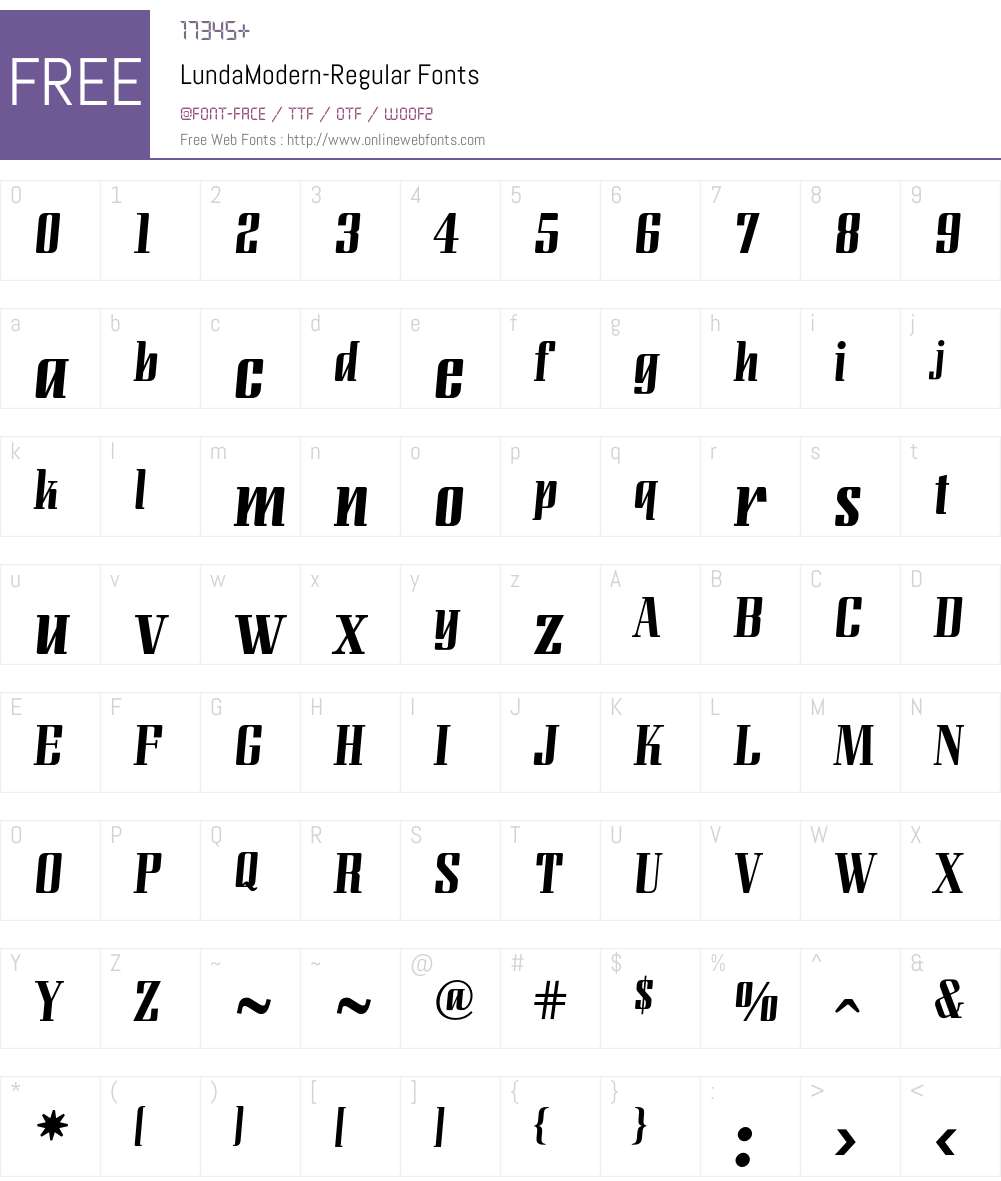 LundaModern Font Screenshots