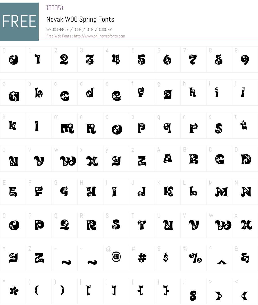 NovakW00-Spring Font Screenshots