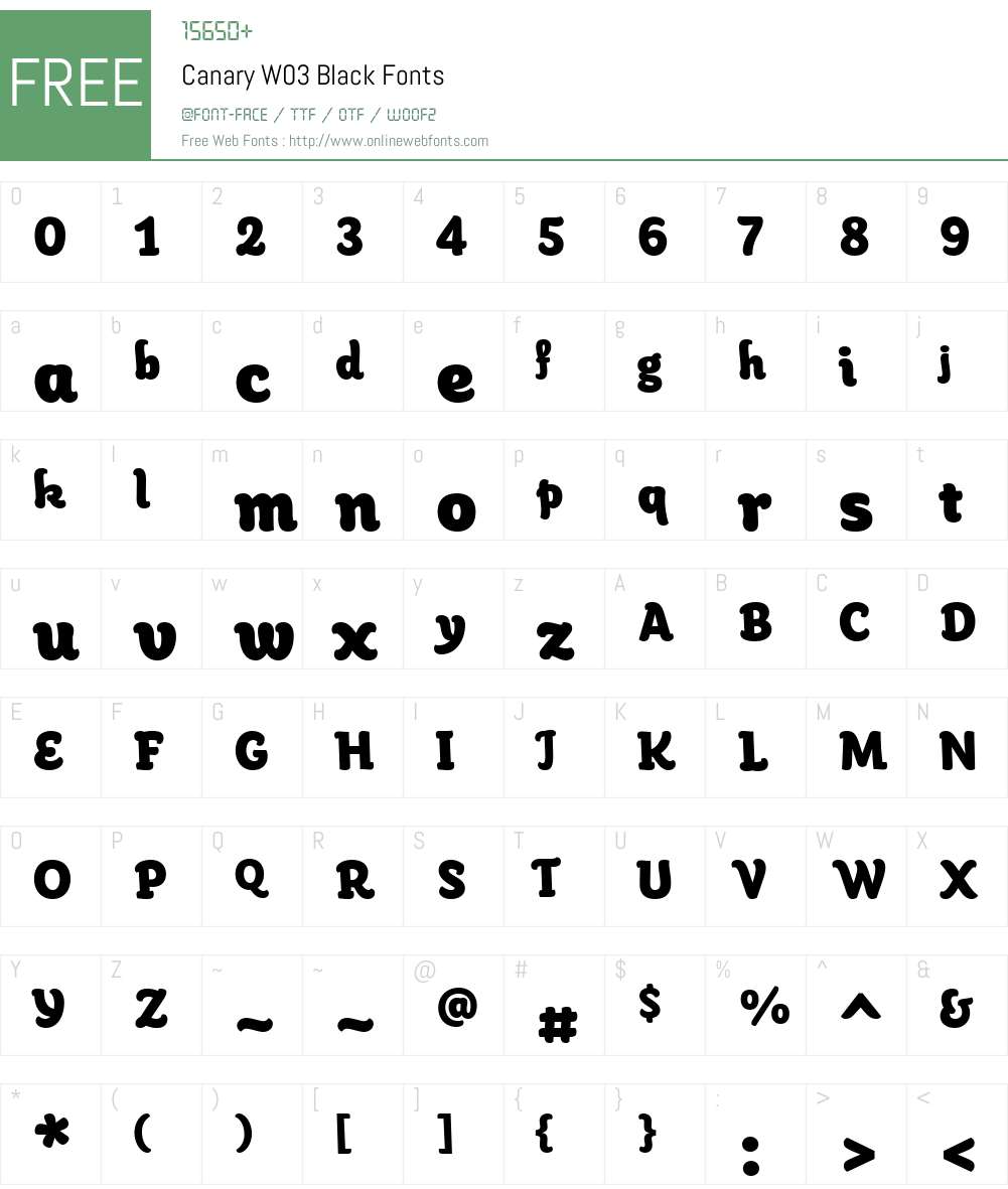 Canary Font Screenshots