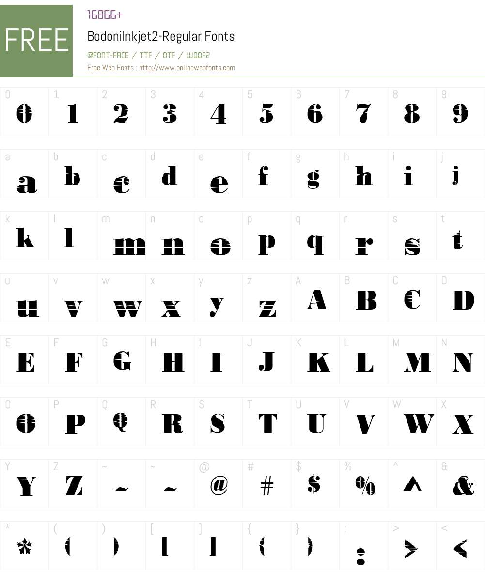BodoniInkjet2 Font Screenshots
