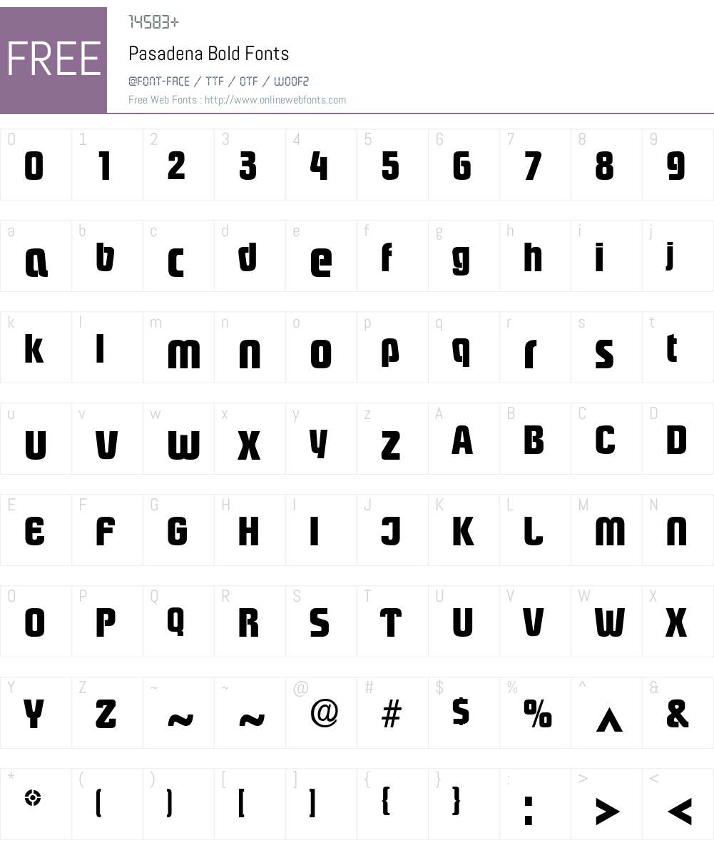 Pasadena Font Screenshots